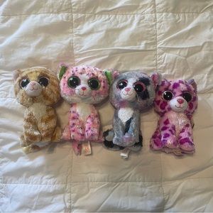 Ty Beanie Boos Cat Collection - Lindi, Glamour, Tabitha, and Sophie
